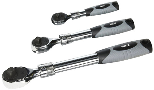 PG134 - 3 PC. EXTENDABLE RATCHET SET (MR14, MR38, & MR12)