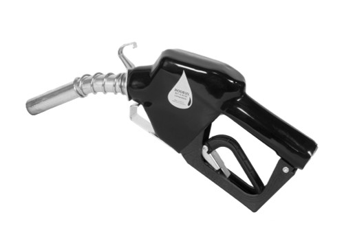 Buse automatique de 3/4 po pour biodiesel (B21 à B100 selon les normes ASTM D6751).  Bec plombé, couverture noire, crochet et ressort sur bec.  2 Position Maintenez le loquet ouvert.  Évalué pour 50 PSI.  Fils NPT.  La plage de débit de travail est de 2,5 à 14,5 GPM.