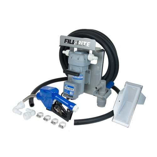 PG392 - 12V DC DEF TRANSFER PUMP, IBC TOTE BRACKET WITH AUTOMATIC NOZZLE & COUPLER, 8 GPM/30 LPM, 1" INLET/OUTLET