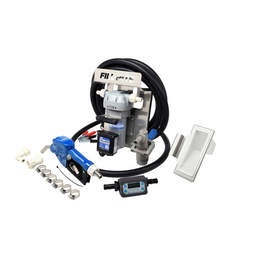 PG379  -  12V DC DEF TRANSFER PUMP, IBC TOTE BRACKET WITH AUTOMATIC NOZZLE & METER, 8 GPM/30 LPM, 1" INLET/OUTLET