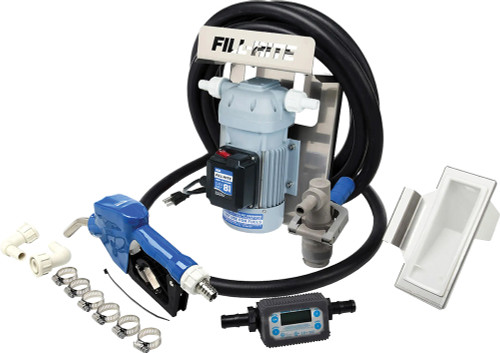 PG375 - POMPE DE TRANSFERT DEF AC 115V, SUPPORT DE FOURRE-TOUT IBC AVEC BUSE ET COMPTEUR AUTOMATIQUES, 8 GPM/30 LPM, ENTRÉE/SORTIE 1"