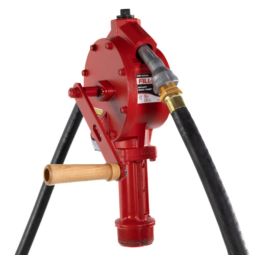 PG234 - ROTARY HAND-OPERATED FUEL TRANSFER PUMP WITH NOZZLE SPOUT, UP TO 10 GAL/100 REV., 8 FT. HOSE, 20"-34.5" TELESCOPIC SUCTION TUBE