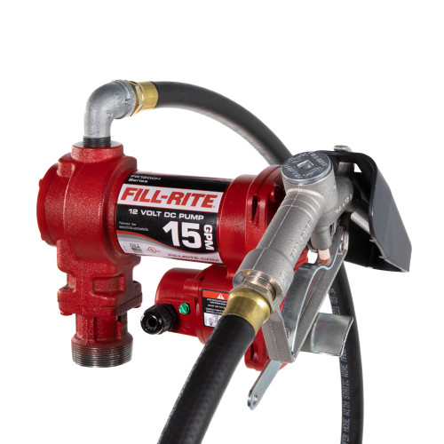 PG249 - 15 GPM, 12V DC PUMP, 3/4" X 12' HOSE, 3/4" MANUAL NOZZLE, 5' GROUND WIRE, 18' 12 GAUGE 2 WIRE BATTERY CABLE, TELESCOPING STEEL SUCTION PIPE (20" TO 34½").