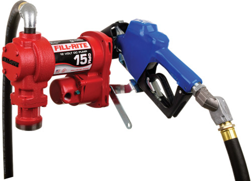 PG249 - 15 GPM, pompe CC 12V, TUYAU ARCTIQUE 3/4 » X 15', BUSE ARCTIQUE AUTOMATIQUE (BEC PLOMBÉ ET COUVERCLE BLEU), ROTATION SIMPLE DE 3/4 », CÂBLE DE BATTERIE 18' 12 GAUGE 2 FILS, TUYAU D’ASPIRATION EN ACIER TÉLESCOPIQUE (20 » À 341/2 »). ÉVALUÉ À -40 DEGRÉS F/C