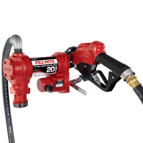 20 GPM, 12V DC High Flow Pump, 1 » x 12' Hose, 1 » Ultra High Flow Automatic Buse (Bec d’arrêt de camion et couvercle rouge), 5' Fil de terre, 18' 12 Gauge 2 Wire Battery Cable, Telescoping Steel Suction Pipe (20 » à 341/2 »).