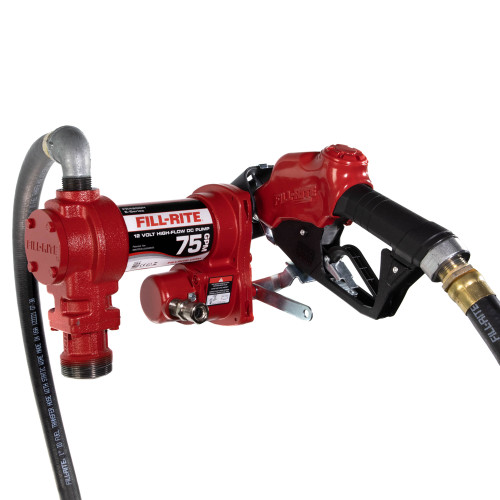 76 LPM, 12V DC High Flow Pump, 1" x 3.6 m Hose, 1" Ultra High Flow Automatic Nozzle (Truck Stop Spou - FR4210HEB