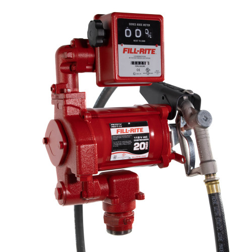 15 GPM, 115V AC 60 Hz Pump, 3/4" x 12' Hose, 3/4" Manual Nozzle, 807C Gallon Meter