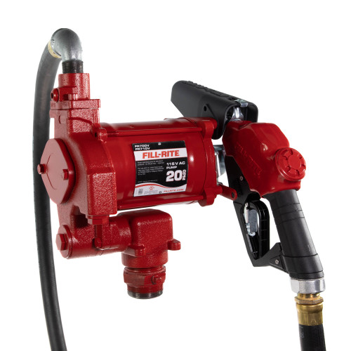 19 GPM, 115V AC 60 Hz High Flow Pump, 1" x 18' Hose, 1" Ultra High Flow Automatic Nozzle (Truck Stop Spout and Red Cover).