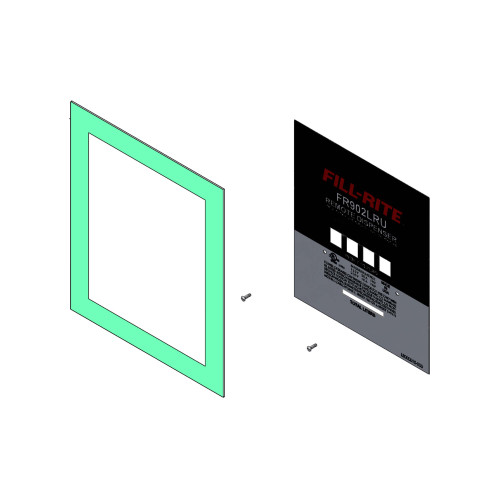 Liter Faceplate Kit for Model FR902LRU Cabinet Meter.  Contains Liter Faceplate, Clear Cover, and Screws (2).