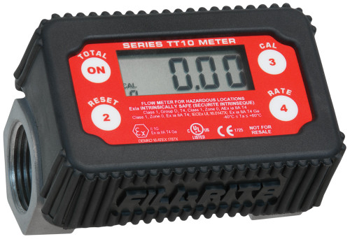 PG245 - COMPTEUR NUMÉRIQUE À TURBINE EN LIGNE NICKELÉ, 2-35 GPM (8-132)