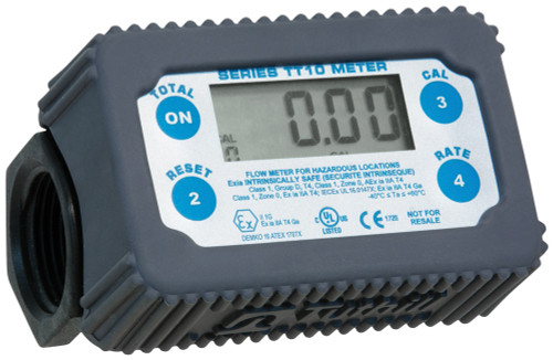 POLYMER IN-LINE DIGITAL TURBINE METER, 2-35 GPM (8-132 LPM),