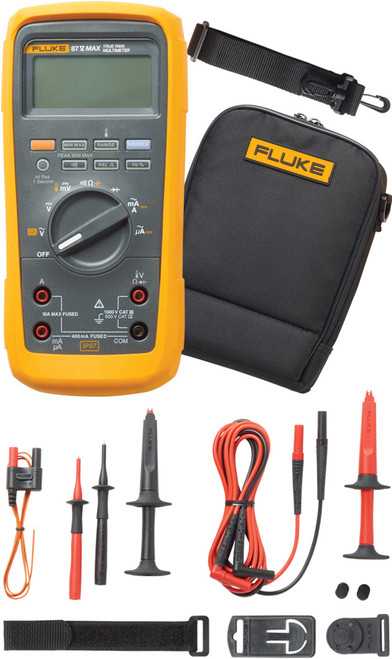 PG56 - MODEL 87V-MAX/E2, RUGGED INDUSTRIAL TRUE RMS HEAVY DUTY MULTIMETER COMBO KIT, AC/DC 1000V, 10A