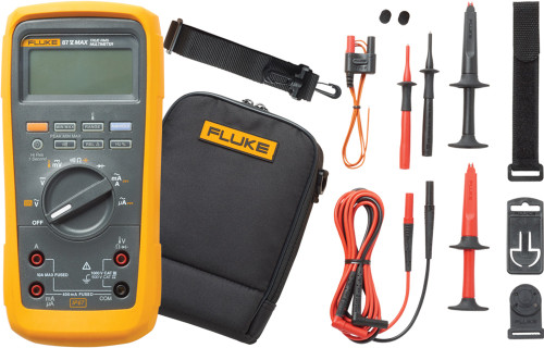 PG58 - MODEL 87V-MAX/E2, RUGGED INDUSTRIAL TRUE RMS HEAVY DUTY MULTIMETER COMBO KIT, AC/DC 1000V, 10A