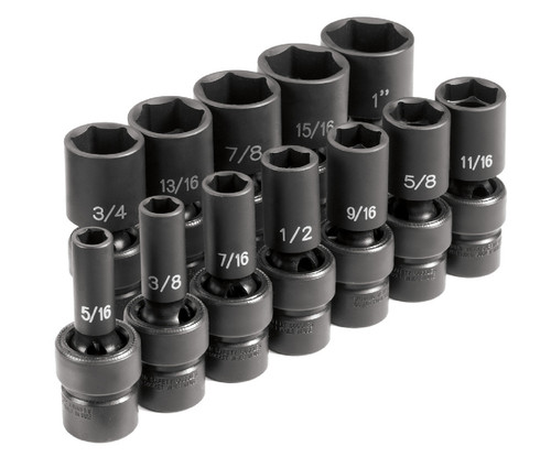 3/8" Drive 12 Piece Semi-Deep SAE Universal Set