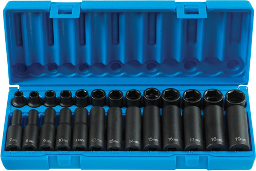 PG137 - PRISE 3/8" ENSEMBLE MÉTRIQUE STANDARD DE 13 PIÈCES