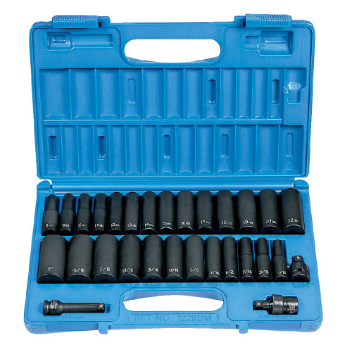 PRISE 3/8" Ensemble SAE/métrique profond de 29 pièces