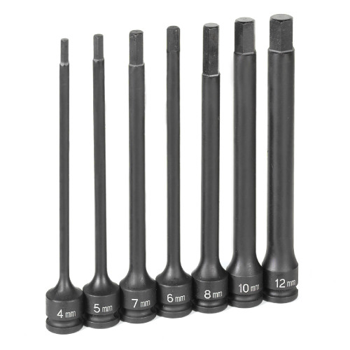 3/8" Dr. 7 Pc.  6" Length  Metric Hex Driver Set 3/8" Dr. 7 Pc.  6" Length  Metric Hex Driver Set