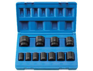 1/2" Drive 11 Piece Standard Set - 8 Point