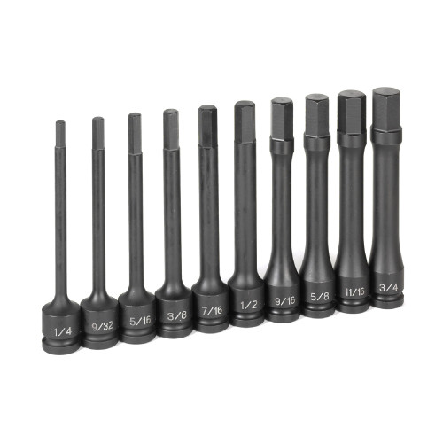 1/2" Drive 10 Pc. 6" Length Fractional Hex Driver Set