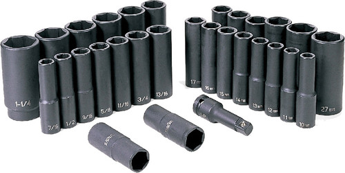 PG149 - PRISE 1/2" SAE 30 PIÈCES & ENSEMBLE PROFOND MÉTRIQUE