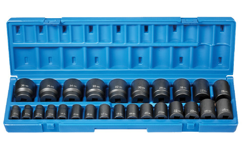 PG151 - 1/2" DR. 26 PC. STANDARD LENGTH METRIC SET - 12 POINT