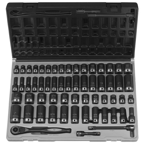 3/8" Dr. 59pc Fract. & Metric Duo-Socket Set - 12 Pt.