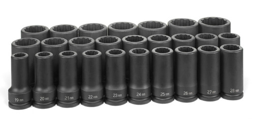 3/4" Dr. 26 Piece Deep Metric Master Set - 12 Point