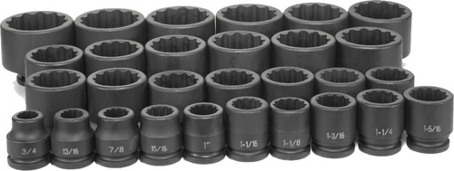 3/4" Dr. 29 Piece Fract. Master Set - 12 Point