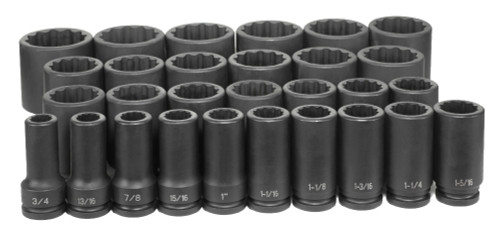 3/4" Dr. 29 Piece Deep Fract. Master Set - 12 Point
