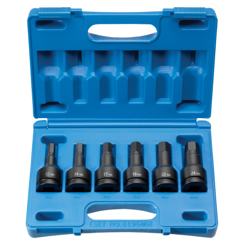3/4" Drive 6 Piece Hex Driver Metric Set