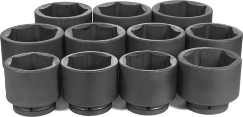 PG135 - 11 PC. 1" DR. 6 PT. FRACTIONAL IMPACT SOCKET SET 3-1/8" - 4-1/2"