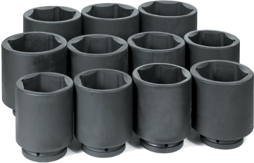PG135 - 11 PC. 1" DR. 6 PT. DEEP METRIC IMPACT SOCKET SET 76MM TO 115MM