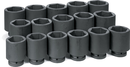 PG142 - 16 PC. 1 » DR. 6 PT. JEU DE DOUILLES FRACTIONNAIRES À IMPACT PROFOND 2-1/16 » - 3 »