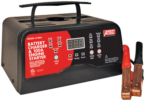 PG21 - Chargeur de batterie ATEC, 6/12 V 15/2 A automatique, démarrage 100 A
