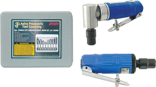 PG77 - COMPOSITE BODY 1/4" 90° DIE GRINDER, MINI DIE GRINDER, 8PC. ROTARY BURR SET