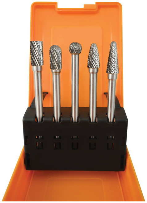 PG104 - 5-PC LONG DOUBLE CUT CARBIDE BURR SET