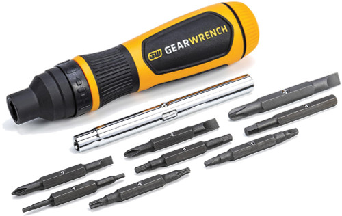 19-IN-1 RATCHETING MULTI-BIT DRIVER, HEX, TORX, PHILLIPS, SLOTTED, SQUARE
