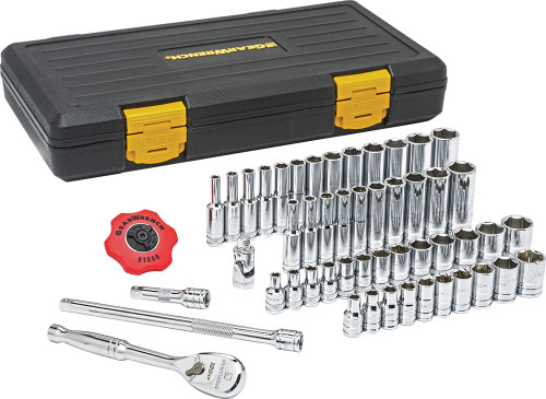 PG144 - 51-PC 1/4" DR. SAE/METRIC 6 PT STD. & DEEP SOCKET SET, 120 TOOTH