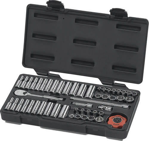 PG136 - 51-PC PRISE 1/4" SAE/STD MÉTRIQUE À 12 POINTS ET ENSEMBLE D’OUTILS PROFOND