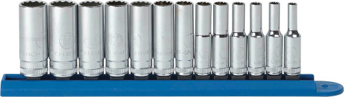 PG130 - SET SOCKET DEEP MET 1/4DR 12PT 13PC