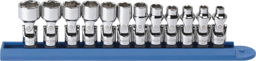 PG146 - 12-PC ¼” DRIVE 6 POINT METRIC FLEX SOCKET SET, 5MM-15MM