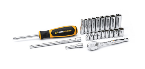 SET SKT DP/STD MET 1/4DR 6 & 12PT 22PC