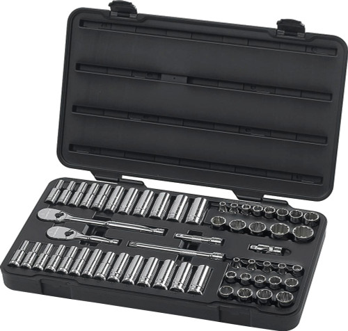 PG136 - 57-PC PRISE 3/8" SAE/STD MÉTRIQUE À 12 POINTS ET ENSEMBLE D’OUTILS PROFOND