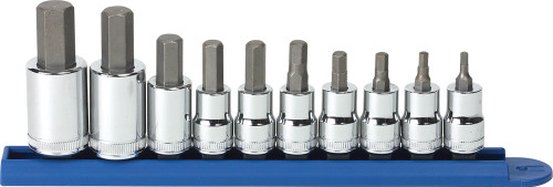 PG147 - GW 80578 SET SKT HEX BIT MET 3/8 & 1/2DR 10PC
