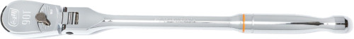 PG133 - 7" LONG 1/4" DR. FULL POLISH FLEX HEAD TEARDROP RATCHET, 90-TOOTH