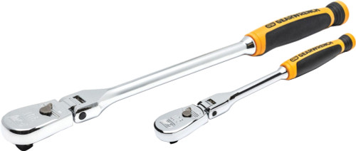 PG141 - 2 PC. 1/4" & 3/8" DRIVE 90 TOOTHCUSHION GRIP FLEX HEAD TEARDROP RATCHET SET