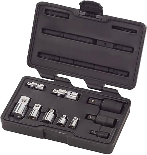 PG155 - 10-PC 1/4", 3/8", AND 1/2" DRIVE UNIVERSAL ADAPTER SET