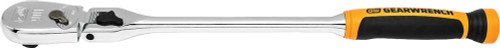 PG126 - 17" LONG PRISE 1/2" TÊTE FLEXIBLE DE VERROUILLAGE À POIGNÉE COUSSIN, GOUTTE D’EAU CLIQUET, 90-DENTS