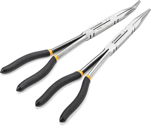 PG190 - 2-PC LONG NOSE DOUBLE-X™ STRAIGHT AND 45° PLIER SET, 16.8" LONG