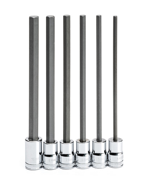 SET LNG HEX BIT SKT 3/8DR 6PC MM